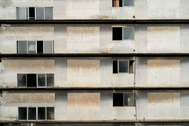 Old apartment in Bangkok, Thailand. empty sliding window - Zdjęcie, obraz