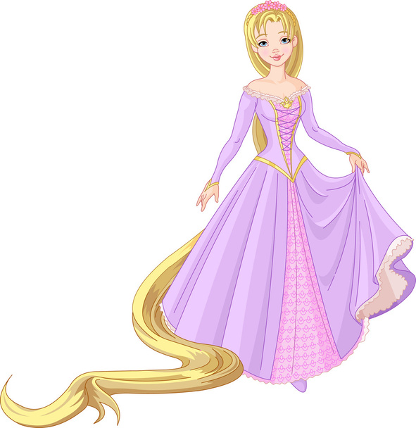 Beautiful princess Rapunzel - Διάνυσμα, εικόνα