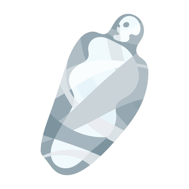 Мумия скелета в саркофаге. иллюстрация плоский стиль векторного стока изображения - Вектор,изображение