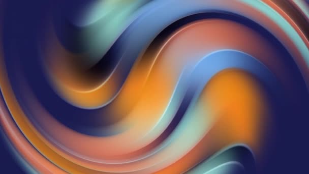 eğimli sıvı dalgalar arka plan mavi ve turuncu. - Video, Çekim