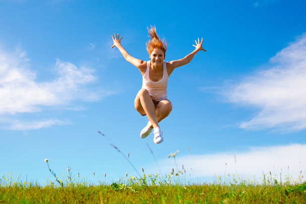 Hyppäävä tyttö
 - Valokuva, kuva