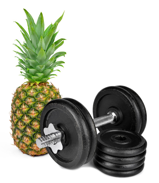 Black dumbbell with pineapple - Photo, Image