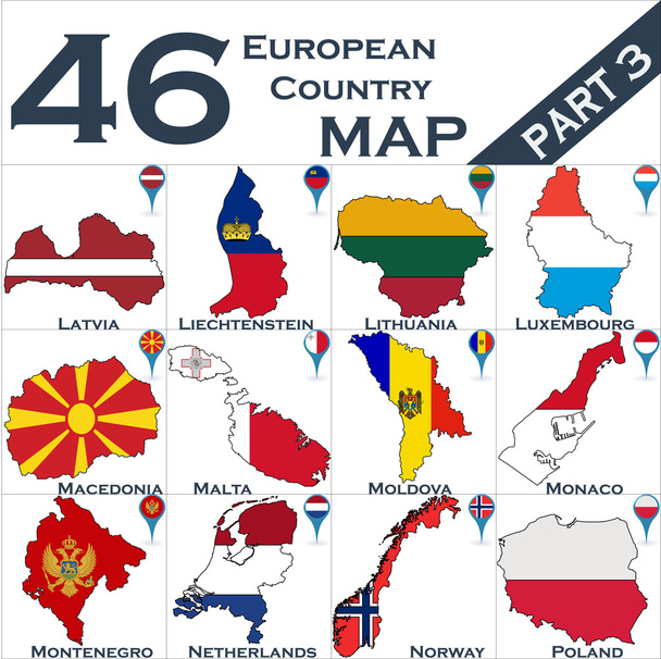 európai ország térképét - Vektor, kép
