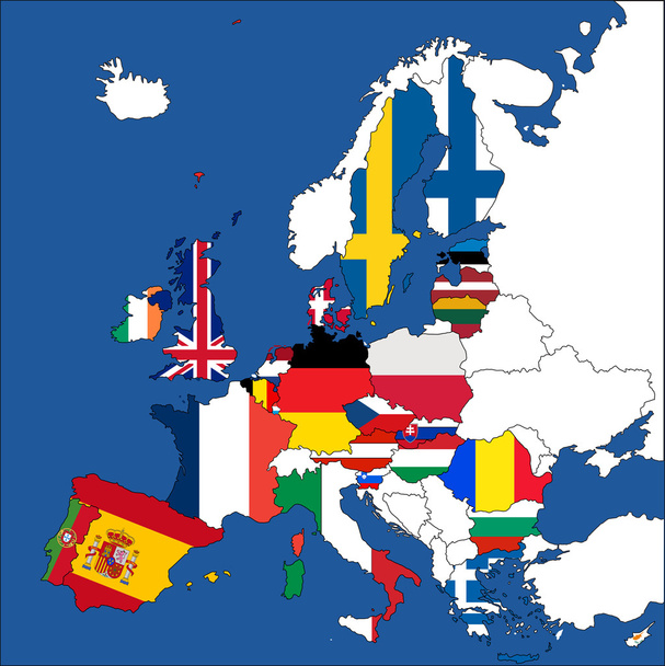 Європа карта з членом Європейського Союзу - Вектор, зображення