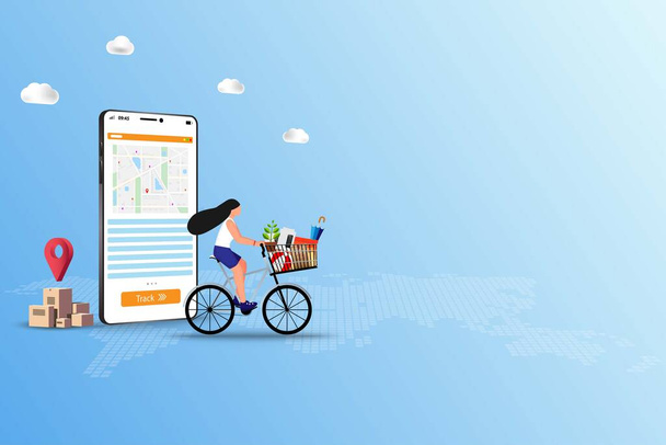 Delivery global tracking system service online Vector Image
