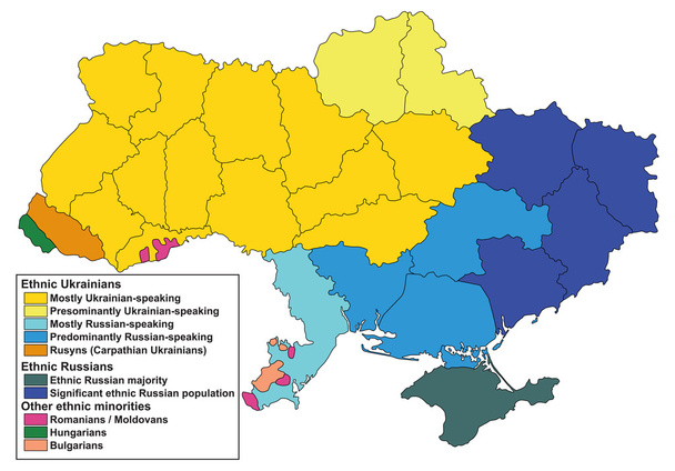 Ethnic map of Ukraine. - Vector, Image