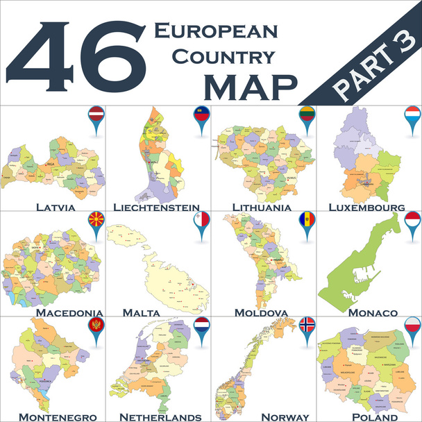 Serie di carte politiche europee
 - Vettoriali, immagini