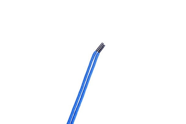 Niebieskie sznurowadła na białym tle - Zdjęcie, obraz