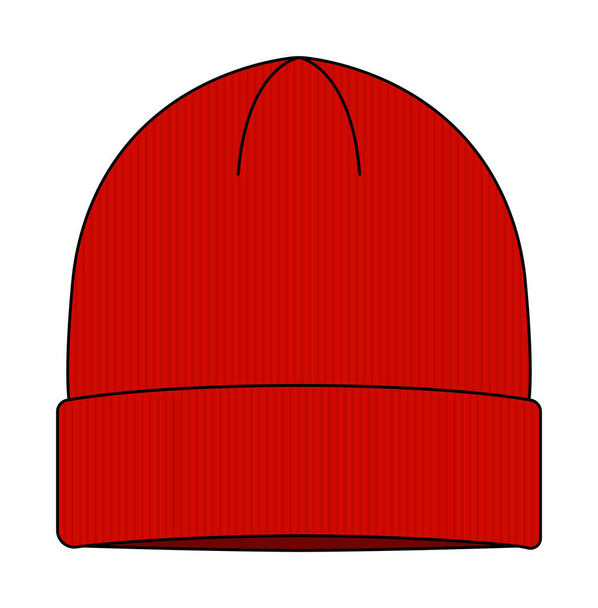 Bonnet chapeau (bonnet tricoté) illustration vectorielle de gabarit - Vecteur, image