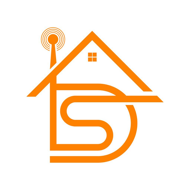 initiales lettre DS logo. style moderne combiné avec la construction de maisons intelligentes - Vecteur, image