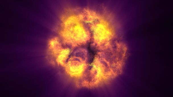 fiamma di fuoco palla esplosione nello spazio, illustrazione astratta - Foto, immagini