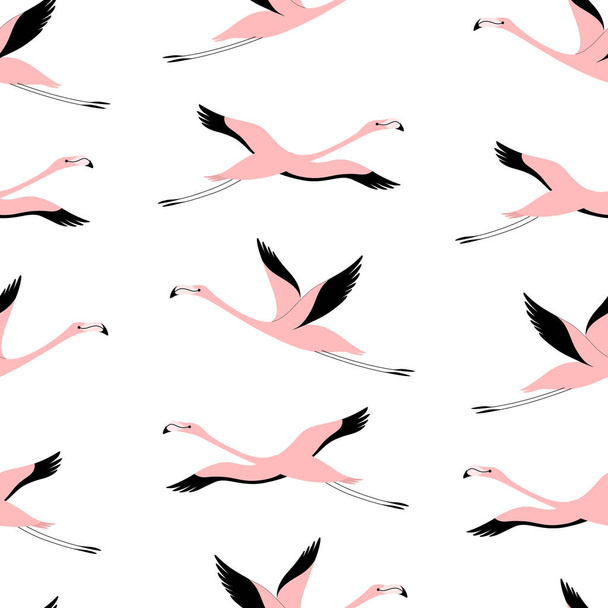 Seamless trendy pattern with flamingo. Cartoon vector illustration for prints, clothing, packaging and postcards. - Vector, Imagen