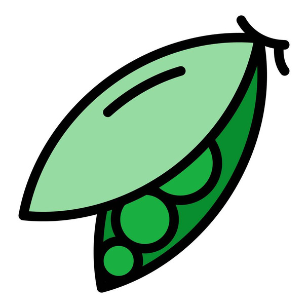Farm peas icon color outline vector - Vetor, Imagem