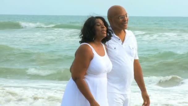 Aimer couple aîné sur la plage ensemble
 - Séquence, vidéo