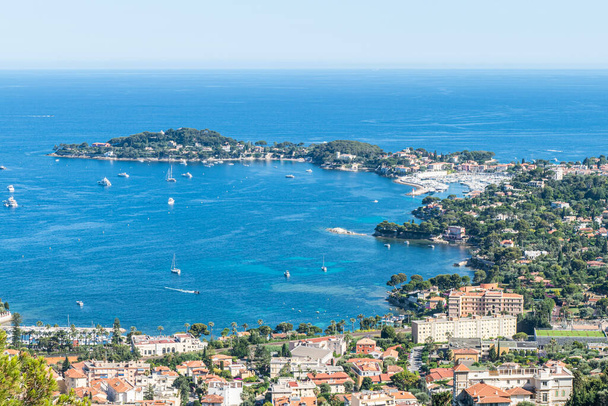 Aerial view of Saint-Jean-Cap-Ferrat with the blue sea and beautiful beaches - Photo, Image