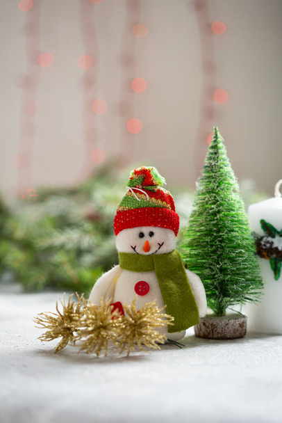 Funny snowman home decor for winter holiday concept - Valokuva, kuva