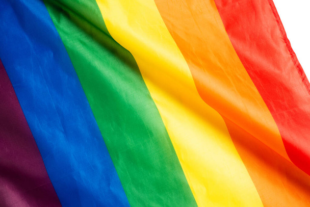 Rainbow flag as a background. Top view. LGBT flag.  - Фото, зображення