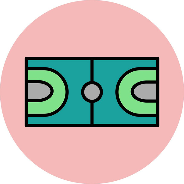 バスケットボール充填線形ベクトルアイコンデザイン - ベクター画像
