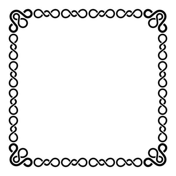 Calligraphic Frame and Page Decoration. Curl Border on Blank White Page. Vector - Vektör, Görsel