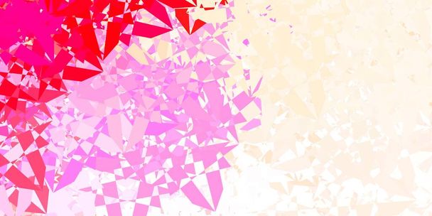 Light Pink vector texture with random triangles. Magnificent abstract illustration with triangular shapes , forms. Landing pages material. - Vector, Imagen
