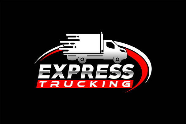 Caminhão silhueta abstrato logotipo modelo vetor. adequado para logotipo de carga, caminhões de carga de entrega, logística - Vetor, Imagem