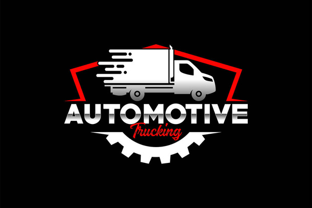 Camion silhouette astratto logo modello vettoriale. adatto per logo di carico, camion di carico di consegna, logistica - Vettoriali, immagini