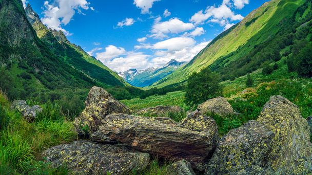 Beautiful amazing mountains landscape. Travel nature in Mountains of the North Caucasus. - Photo, Image