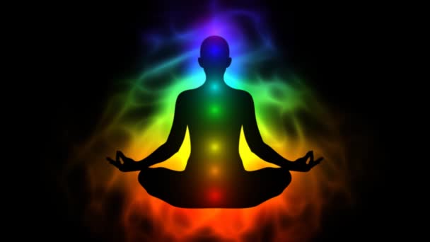 Corpo de energia humana, aura, chakra em meditação
 - Filmagem, Vídeo