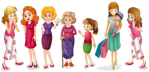 Girls of all ages - Vector, Image
