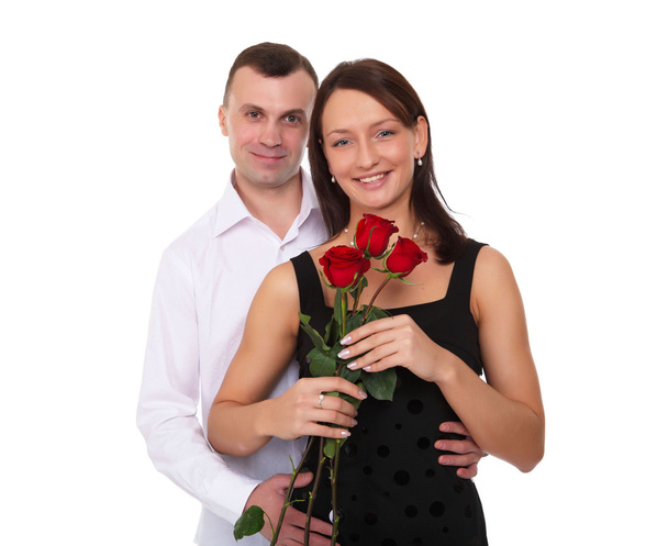 Man with red roses - Foto, imagen