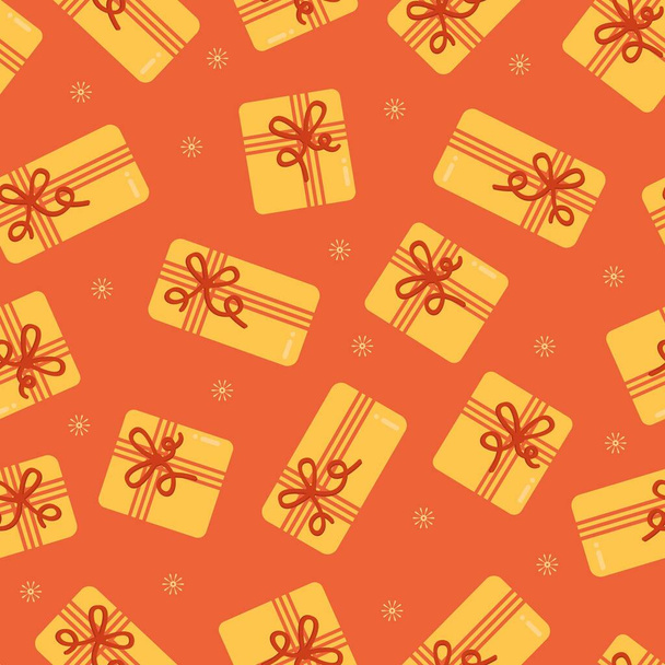 Patrón de Navidad sin costuras con cajas de regalo
 - Vector, Imagen