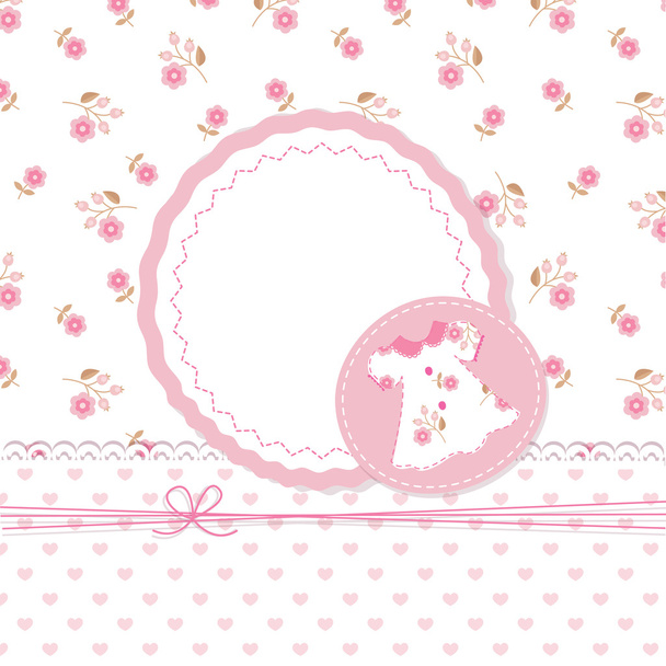 Baby girl shower with dress - ベクター画像