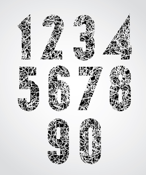 Messy dirty texture covered numbers. - Wektor, obraz