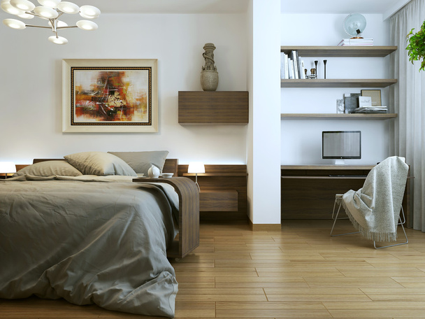 yatak odası modern iç - Fotoğraf, Görsel