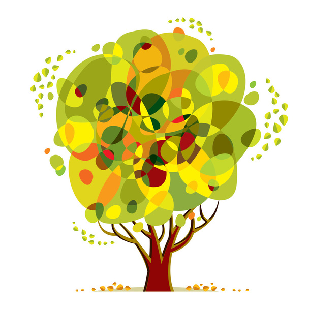 Bright color tree. - Vector, Image
