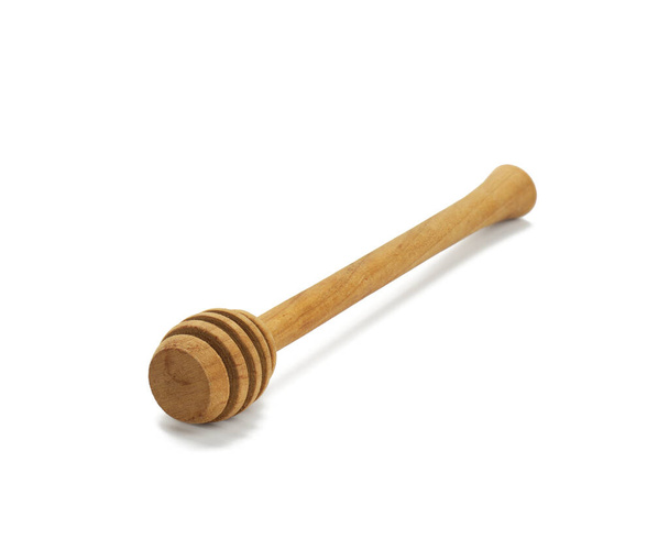 wooden honey stick on white isolated background - Photo, Image