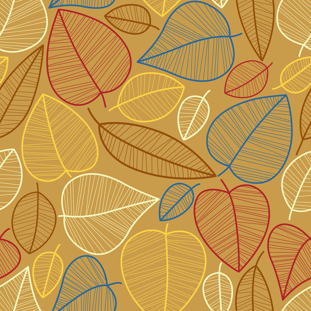 Autumn leaves seamless pattern. - Vector, Imagen