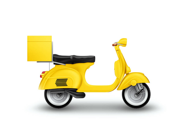 Scooter isolated on white background. Food delivery concept, new technologies, last mile. 3D illustration, 3D render. - Foto, immagini