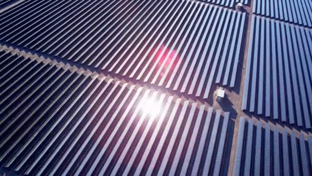 Aerial view Solar Panels producing energy - Footage, Video