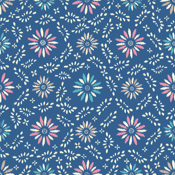 Απρόσκοπτη αφηρημένη μοτίβο με floral στολίδι - Διάνυσμα, εικόνα