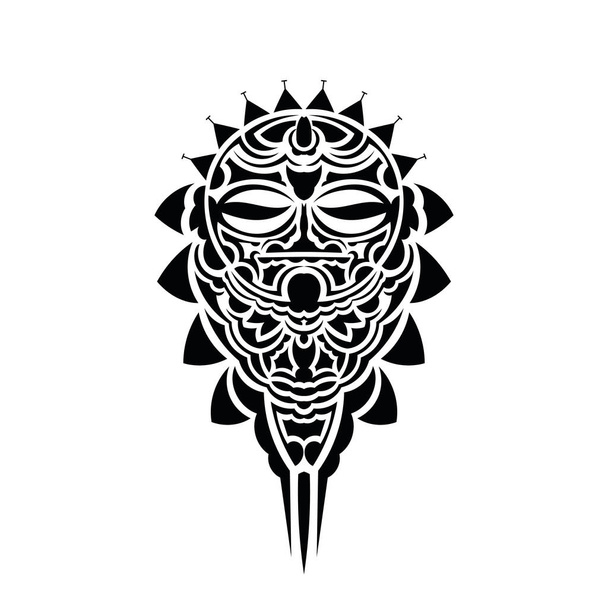 Полинезийские маски в стиле татуировки. Векторная иллюстрация. - Вектор,изображение