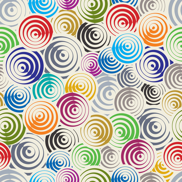 Funky circles retro style seamless pattern. - Vektori, kuva