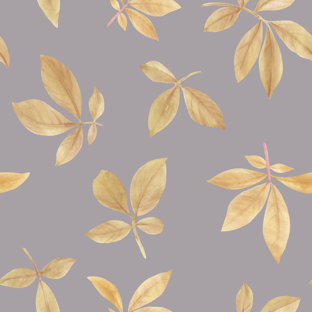 Abstract botanical pattern from leaves. Seamless pattern for fabric, wallpaper, wrapping paper design, scrapbooking. Background from leaves on an abstract background. - Zdjęcie, obraz