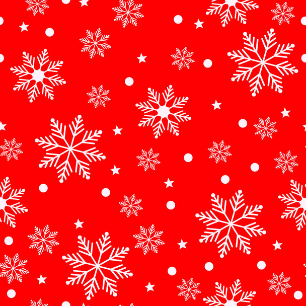 Modernes Design von Schneeflocken auf rotem Hintergrund, Muster - Vektor, Bild