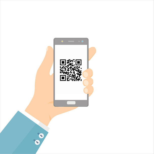 QR code scan icoon met smartphone, scan me barcode teken, Vector illustratie - Vector, afbeelding