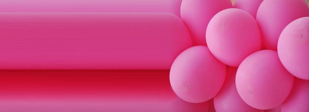 roze ballonnen achtergrond, vakantie roze ballon, roze bellen mooie partij textuur. Kopieerruimte - Foto, afbeelding