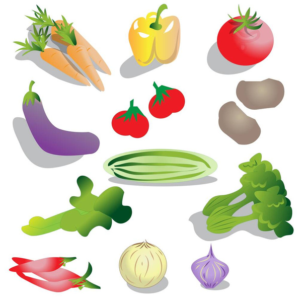 Vegetable Sign and Icon set vector illustration - Vetor, Imagem