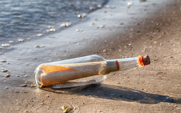 Letter Inside The Bottle On A Beach - Photo, Image