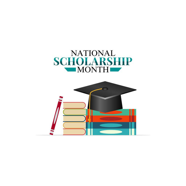 vector graphic of national scholarship month good for national scholarship month celebration. flat design. flyer design.flat illustration. - Vector, Image