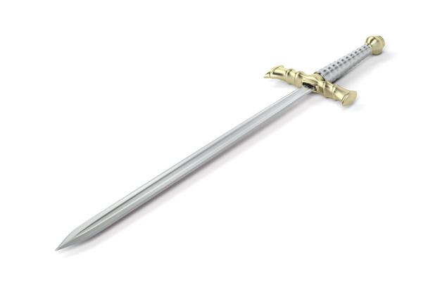keskiaikainen miekka valkoisella pohjalla - Valokuva, kuva